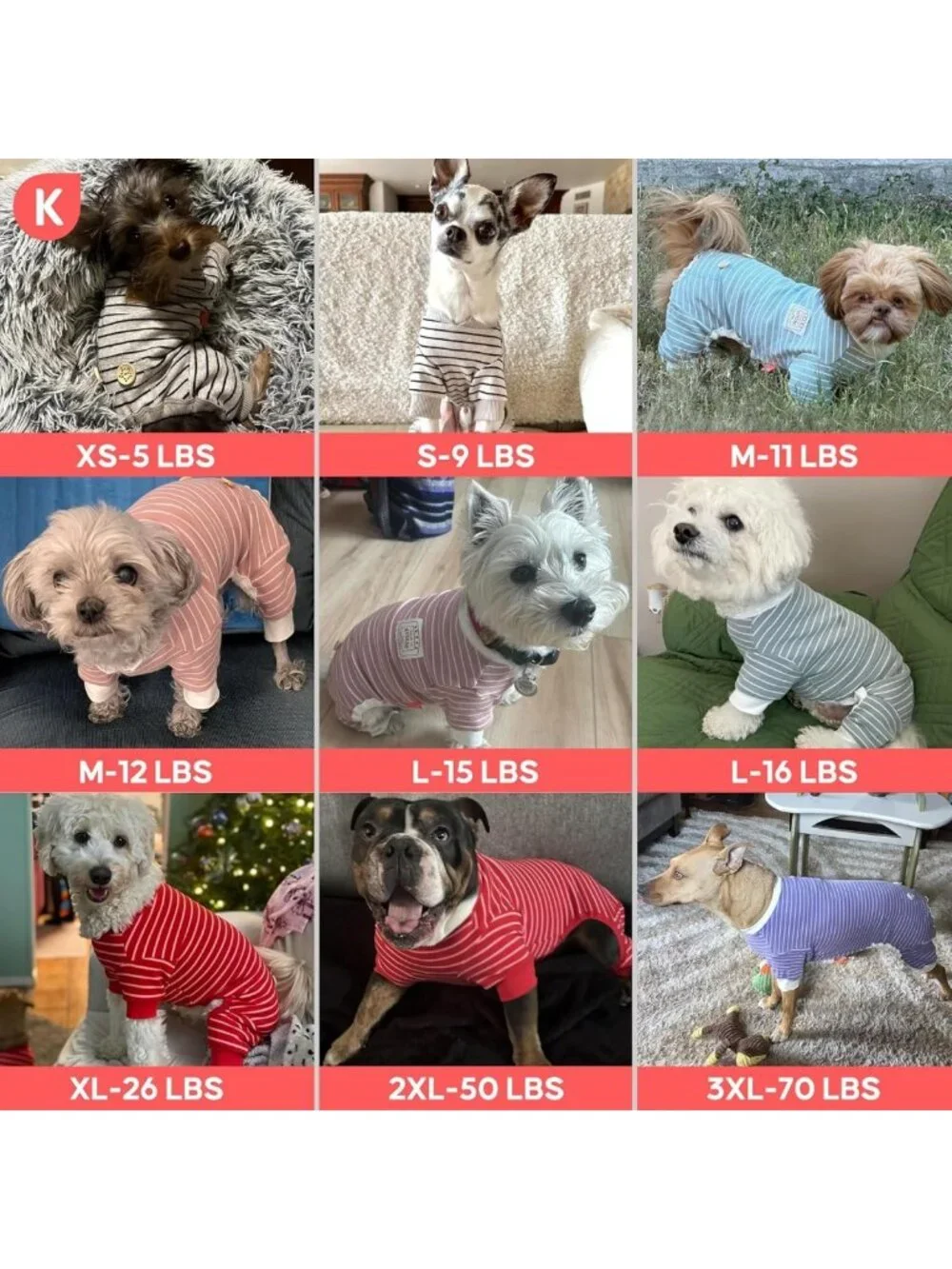 Cozy Blue Striped Dog Pajamas, Comfy 4-Legged Onesie Sleepwear for Small Pets